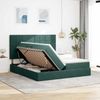 vidaXL LED-Speicherbett mit Matratze Dunkelgrün 200 x 200 cm Samt 3372890 Bild 4