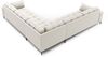 Micadoni Symmetrisches Ecksofa Mamaia 6-Sitzer Strukturierter Stoff Neve Helles Beige schwarze Beine Bild 3