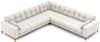 Micadoni Symmetrisches Ecksofa Mamaia 6-Sitzer Strukturierter Stoff Neve Helles Beige schwarze Beine Bild 2