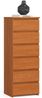 Home Collective Kommode 40 cm breit Holz Highboard Sideboard für Flur Schlafzimmer Wohnzimmer (Mehrzweckschrank Schrank schmal Kommode Schlafzimmer mit Schubladen), Kinderzimmer Organizer, 109 cm hoch mit 6 Schubladen Braun Bild 4