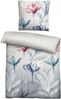 biberna Seersucker Bettwäsche 0025008 BLUME, aqua, 1x 135x200 cm + 1x 80x80 cm Bild 2