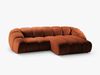 Micadoni Ecksofa Diana 3-Sitzer Rechts Strukturierter Samtstoff Terrakotta Bild 2
