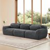 3-Sitzer Sofa aus Plüschstoff, modular & rahmenlos, 291×104×73, Grau, ohne Montage Bild 2
