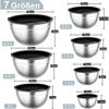 Rührschüssel Set Edelstahl Salatschüssel 7er Set Luftdichter Deckel Schwarz 7 Bild 2