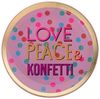 Giftcompany Love Plates Glasteller LOVE PEACE & KONFETTI Rund Rosa 13cm Bild 4