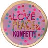 Giftcompany Love Plates Glasteller LOVE PEACE & KONFETTI Rund Rosa 13cm Bild 1