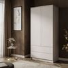 Lookway Kleiderschrank AURORA KASCHMIR 2D2S Drehtürenschrank mit Schubladen (Kleiderschrank mit stilvoller Umrandung in Goldoptik) 100 x 210 x 57 Bild 2