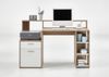 Schreibtisch >BOLTON< in Eiche Dekor-weiß - 138,5x91,6x53,5cm (BxHxT) Bild 3