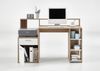 Schreibtisch >BOLTON< in Eiche Dekor-weiß - 138,5x91,6x53,5cm (BxHxT) Bild 2