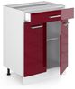 Küchenunterschrank R-Line Rot Hochglanz 60 cm mit Schublade, ohne Arbeitsplatte Vicco Bild 3