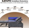 3-in-1 Schlafsofa, Leinen, verstellbare Lehne, LED+USB-C, Armlehne, Hellgrau Bild 5