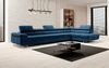 Designer Sofa Maxi mit Schlaf - und Klappfunktion Blau Samt Rechts Bild 2