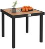 Outsunny Gartentisch für 4 Personen Gartenmöbel Loungemöbel pflegeleicht Kunststoff (Aluminiumtisch, 1-St, Esstisch), Aluminium Naturholz 78L x 78B x 74H cm Bild 2