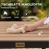 Outsunny Gartentisch für 4 Personen Gartenmöbel Loungemöbel pflegeleicht Kunststoff (Aluminiumtisch, 1-St, Esstisch), Aluminium Naturholz 78L x 78B x 74H cm Bild 4