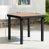 Outsunny Gartentisch für 4 Personen Gartenmöbel Loungemöbel pflegeleicht Kunststoff (Aluminiumtisch, 1-St, Esstisch), Aluminium Naturholz 78L x 78B x 74H cm Bild 3