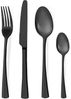 LuxusKollektion Kochbesteck-Set Besteckset Edelstahl 6 Personen 24 Teilig schwarz Matt 24 teilig Bild 4