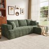 Merax Modulares L-förmiges Ecksofa ohne Gestell, Cloud-Sofa, bequemes Chenille-Gewebe, frei kombinierbar, bodennahes Design, keine Montage erforderlich, Grün Bild 3