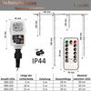 VOLTRONIC® Eisregen Lichterkette, innen und außen, IP44, Größen- und Farbwahl, 200 LEDs, warmweiß / kaltweiß, Fernbedienung Bild 3