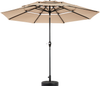 10 ft Outdoor Sonnenschirm Gartenschirm Patio-Schirm Kippbar Windresistent UV-beständig Khaki Bild 5