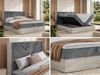 Boxspringbett NORDIC 140 x 200 cm, Doppelbett, Topper Visco, Multipocket-Matratzen H3, holz Optik, Bettkasten, Polsterbett - Grau Cord Bild 2