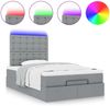 vidaXL Ottoman-Bett mit Matratze & LEDs Hellgrau 120x190 cm Stoff 3314155 Bild 4