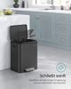 Songmics Mülleimer, Küche, Mülltrennsystem 2x15 L, 2 Fächer für Recycling und Restmüll Bild 3