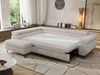 MKS Möbel 'Pablo L-Form' Ecksofa mit Schlaffunktion, verstellbare Kopfstützen, Beige, Cordstoff, T25 Topper, Links Bild 4