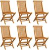 vidaXL Gartenstühle mit Hellblauen Kissen 6 Stk. Massivholz Teak 3065609 Bild 3