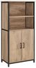 Vasagle Küchenschrank, Bücherregal, 2 offene Fächer, Schrank mit verstellbaren Ablagen, Bücherschrank mit Türen, Stahlrahmen, für Wohnzimmer, Küche, Arbeitszimmer, eichenbraun-schwarz CSL066B50 Bild 4