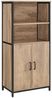 Vasagle Küchenschrank, Bücherregal, 2 offene Fächer, Schrank mit verstellbaren Ablagen, Bücherschrank mit Türen, Stahlrahmen, für Wohnzimmer, Küche, Arbeitszimmer, eichenbraun-schwarz CSL066B50 Bild 5