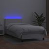 vidaXL Boxspringbett mit Matratze & LED Kunstleder Weiß 80x200 cm, Härtegrad: H2 [3134070] Bild 4