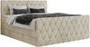 Boxspringbett, Doppelbett mit Fußteil, Multipocket-Matratzen und Topper, gestepptes Kopfteil und Front - MIREN KING DUO - 120 x 200 cm - Beige Velours - H3 Bild 4