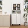 Hohes Bücherregal mit Glastüren aus MDF, Weiß – Vielseitiger Stauraum für Wohnzimmer und Büro Bild 2