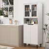 Hohes Bücherregal mit Glastüren aus MDF, Weiß – Vielseitiger Stauraum für Wohnzimmer und Büro Bild 3