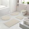 OTTO home Badematte Naala, Badvorleger, Badezimmer Teppich, sehr weich, Höhe 20 mm, rutschhemmend beschichtet, schnell trocknend, fußbodenheizungsgeeignet, Polyester, halbrund, Karo-Muster, auch als 2-teiliges Set erhältlich, Made in Europe Bild 2