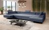 Designer Sofa Positano mit Schlaf - und Klappfunktion (Stoff) Blau Bild 3
