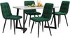 Esstisch Set 1 Tisch + 4 Stühle 117x68x75cm Samt Polster Modern Esszimmerküche Wohnzimmer Weiß Bild 3