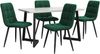 Esstisch Set 1 Tisch + 4 Stühle 117x68x75cm Samt Polster Modern Esszimmerküche Wohnzimmer Weiß Bild 2