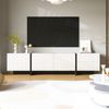 TV-Schrank 190 cm Weiß mit Schwarz, Lowboard TV-Möbel Sideboard, 2 Schubladen, 3 Türen Bild 5