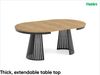 MEBLINI Esstisch Rund Ausziehbar aus Metall - 120-196x76 cm - CONEY - Craft Eiche/Schwarz Matt - Loft - Esszimmertisch Modern - Küchentisch - Ausziehtisch - Round Dining Table Bild 2