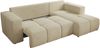 Ecksofa mit Schlaffunktion und Bettkasten, L-form Couch, lose Kissen, Polstersofa - MONIVA - Creme Struktur - rechte Seite Bild 5