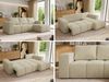 Ecksofa mit Schlaffunktion und Bettkasten, L-form Couch, lose Kissen, Polstersofa - MONIVA - Creme Struktur - rechte Seite Bild 2