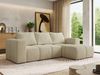 Ecksofa mit Schlaffunktion und Bettkasten, L-form Couch, lose Kissen, Polstersofa - MONIVA - Creme Struktur - rechte Seite Bild 1