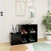 vidaXL Flur-Schuhschrank Schwarz 105x35,5x70 cm Holzwerkstoff 808252 Bild 3