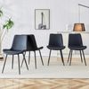 Esszimmerstuhl H 83 x T 50 x B 47 cm in Schwarz mit PU-Kunstlederbezug und Metallbeinen, ergonomisch geformt, 4er-Set Bild 3