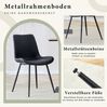 Esszimmerstuhl H 83 x T 50 x B 47 cm in Schwarz mit PU-Kunstlederbezug und Metallbeinen, ergonomisch geformt, 4er-Set Bild 4