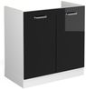 Spülenunterschrank R-Line Schwarz Hochglanz 80 cm ohne Arbeitsplatte Vicco Bild 4
