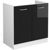 Spülenunterschrank R-Line Schwarz Hochglanz 80 cm ohne Arbeitsplatte Vicco Bild 5