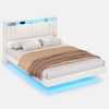 KIMENICH Polsterbett Schwebendes Doppelbett, Jugendbett mit RGB LED-Beleuchtung (Ohne Matratze), Kopfteil mit Stauraum und USB-C Ladestation, 140x200cm Bild 4