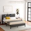 OKWISH Metallbett mit Lagerregal (Eisenbett, Funktionsbett mit Lattenrost, 1-tlg, 27 cm Bodenfreiheit für extra Aufbewahrung, 140*200cm, ohne Matratze), mit schwarzem Metallrahmen, integrierten USB-Anschlüssen Bild 5